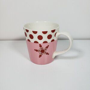 Starbucks Coffee Mug Holiday 2007 Peppermint/Snowflake Red Pink 10oz VINTAGE